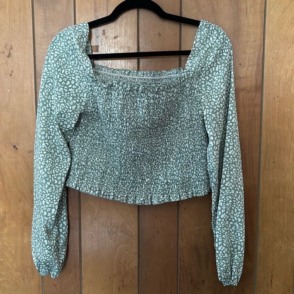 Shein Long Sleeve Crop Top Blouse